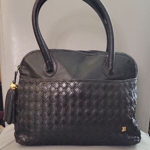Bally Black Woven Shoulder Bag